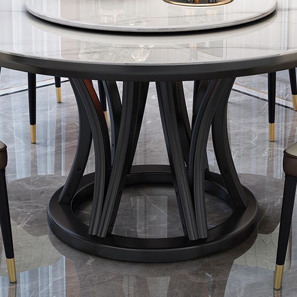 Solid Wood Pedestal Dining Table Round Faux Marble Dining Table Clearhalo 'Dining Tables & Seating' 'Dining Tables' 'dining_table' 'furn' 'furn_dining_table' 'Furniture' 'Kitchen & Dining Furniture' 1200x1200_2d25cc03-4e6a-4b4a-a973-1f8c34b8d78e