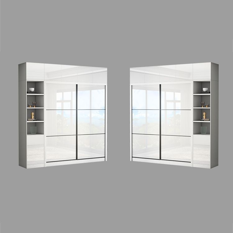 Wit High Gloss Garderobe Armoire Modern Engineered Wood Garderobe