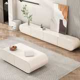 Engineered Wood TV Console Contemporary Enclosed Storage White Media Console