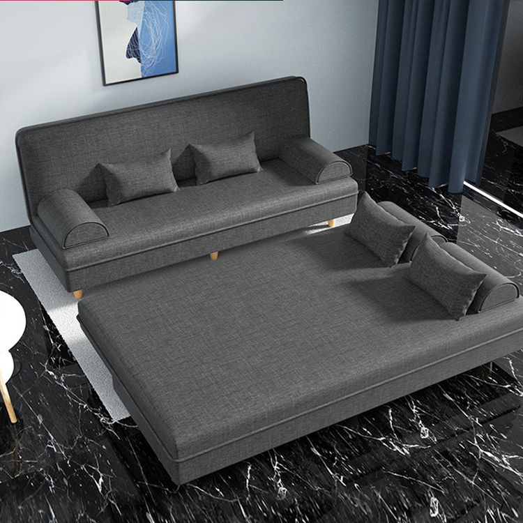 Divano convertibile di divano regolabile a bracciale senza braccio di lino per soggiorno, appartamento