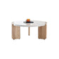 Einzel-Couchtisch mit 3 Beinen, moderner Cocktailtisch aus Holz in Beige/Braun
