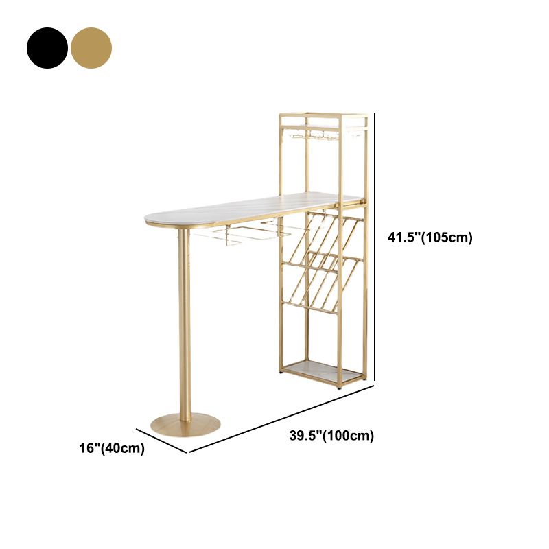 Glam Style Storage Bar Table 42-inch Height Stone Top Pub Table Clearhalo 'Bar Furniture' 'Bar Tables' 'bar_tables' 'furn' 'furn_bar_tables' 'Furniture' 'Kitchen & Dining Furniture' 1200x1200_2d291636-affe-41a3-b00c-8b9c506a002f