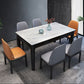 Rectangle 4 Legs Table Mid-Century Modern White Tone Fixed Table of Sintered Stone Clearhalo ' dining_table' 'Dining Tables & Seating' 'Dining Tables' 'furn' 'furn_dining_table' 'Furniture' 'furniture_dining_table' 'Kitchen & Dining Furniture' 'kitchen&dining_furn' 'kitchen' 'kitchen_dining_table' 1200x1200_2d2b2c79-958b-4913-86fd-ef76b46d54b3