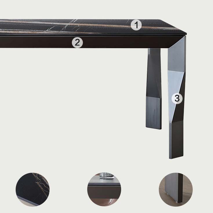 Industrial Dining Table Sintered Stone Rectangle Dining Table for Kitchen Clearhalo 'Dining Tables & Seating' 'Dining Tables' 'dining_table' 'furn' 'furn_dining_table' 'Furniture' 'Kitchen & Dining Furniture' 1200x1200_2d2bce4e-7e69-4bde-866a-b555fc68a4ce