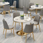 Glam Sintered Stone Dining Set Round 1/2/4/5 Pieces Dining Set for Home Use Clearhalo 'Dining Room Sets' 'Dining Tables & Seating' 'dining_room_set' 'furn' 'furn_dining_room_set' 'Furniture' 'Kitchen & Dining Furniture' 1200x1200_2d2c20a0-fa14-46a3-9539-ad8d1ae26d5a
