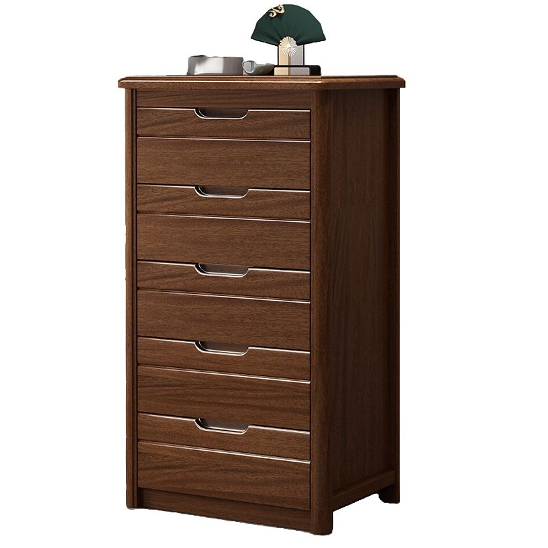 Rectángulo Cofre de acento de nogal marrón con cajones cofre moderno