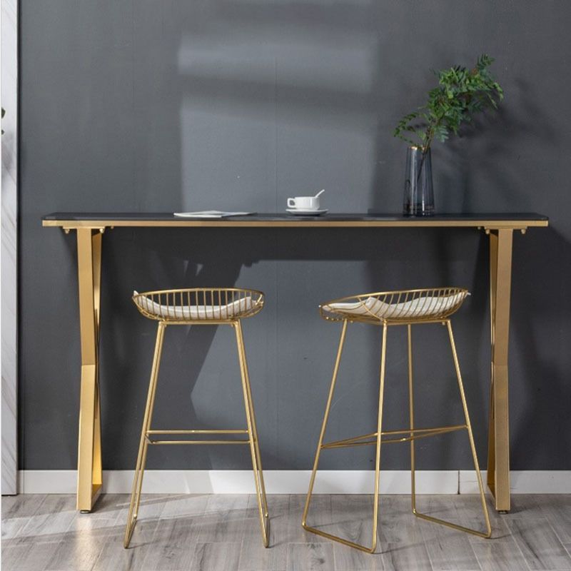 Traditional Luxury Bar Table Stone Rectangle Bar Table with Sled Base Clearhalo 'Bar Furniture' 'Bar Tables' 'bar_tables' 'furn' 'furn_bar_tables' 'Furniture' 'furniture_bar_tables' 'Kitchen & Dining Furniture' 1200x1200_2d2d4a15-821f-4162-bd87-96c2a8b72d16
