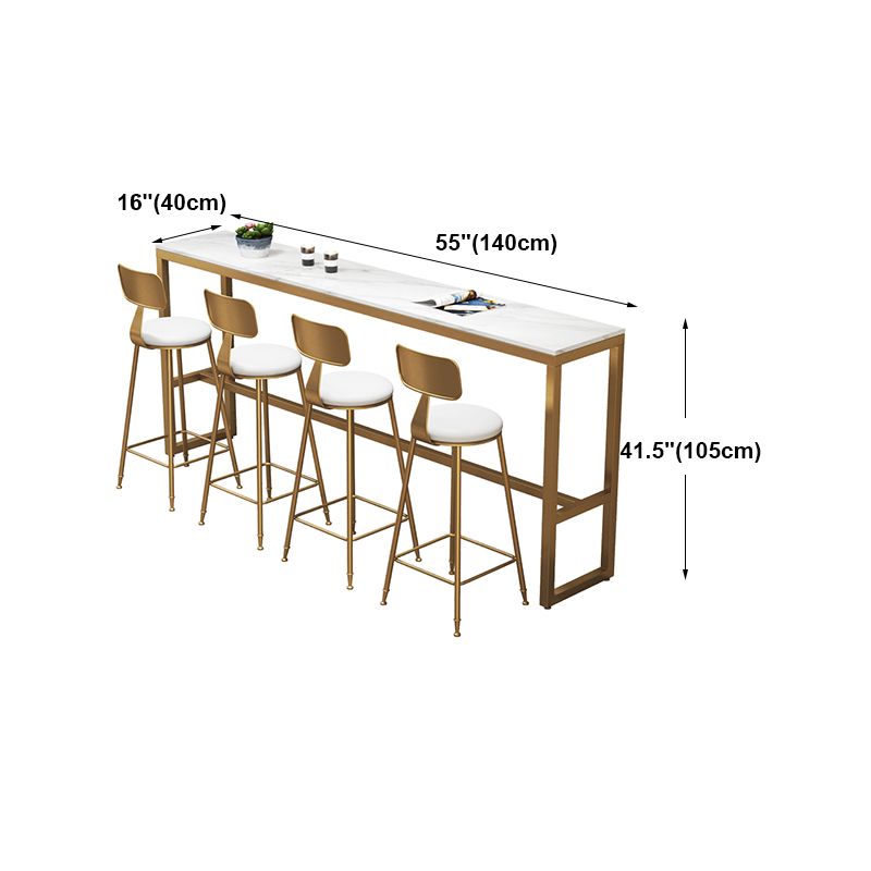 Glam Style Bar Table in Faux Marble and Iron Top Bar Table for Restaurant, Only Table Clearhalo 'Bar Furniture' 'Bar Tables' 'bar_tables' 'furn' 'furn_bar_tables' 'Furniture' 'furniture_bar_tables' 'Kitchen & Dining Furniture' 1200x1200_2d2daeb1-5378-41f5-9ef1-1cfa17ac6421
