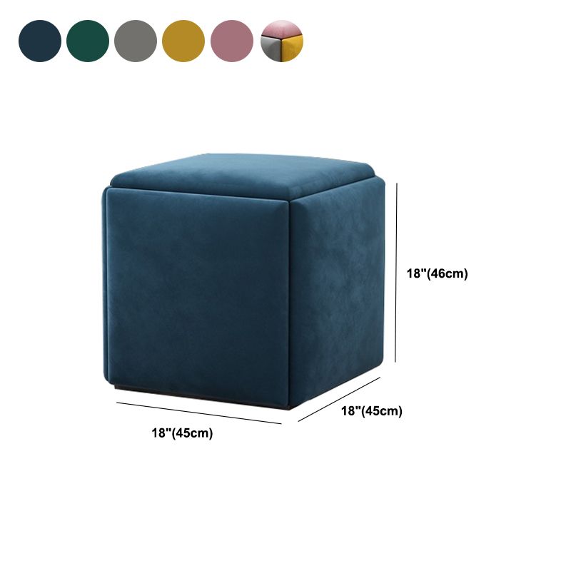 Target de terciopelo moderno Pouf Square con almacenamiento resistente a la mancha de almacenamiento otomano