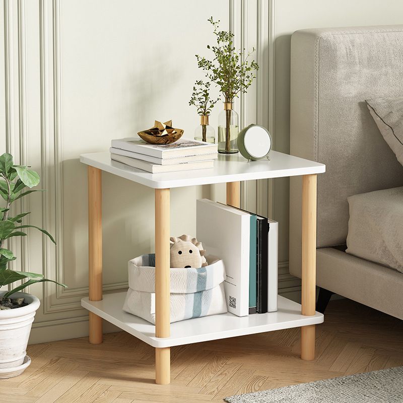 Eigentijdse accenttafel nachtkastje antieke afwerking bedkast met 2 planken