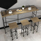 Moderne 1/3/4-delige bartafelset, rechthoekige grenenhouten aanrechttafel met hoge krukken