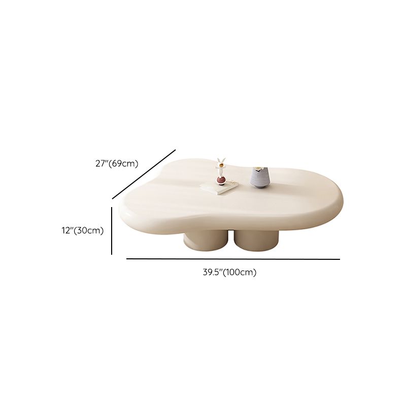 Table basse ou table de cocktail en bois moderne, 4 pieds, table basse ou d'appoint, blanche