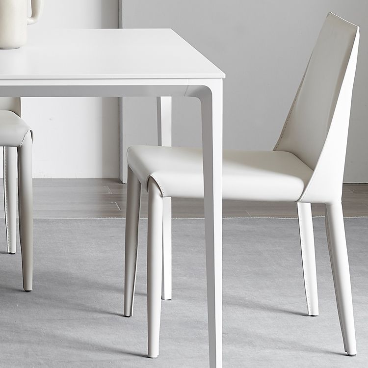 Modern Sintered Stone Table Set of 5/7 with Rectangle Table Dining Set with White Chairs Clearhalo 'Dining Room Sets' 'Dining Tables & Seating' 'dining_room_set' 'furn' 'furn_dining_room_set' 'Furniture' 'furniture_dining_room_set' 'Kitchen & Dining Furniture' 'kitchen&dining_furn' 'kitchen' 1200x1200_2d30450b-d237-400f-a9b4-888115ad52c8