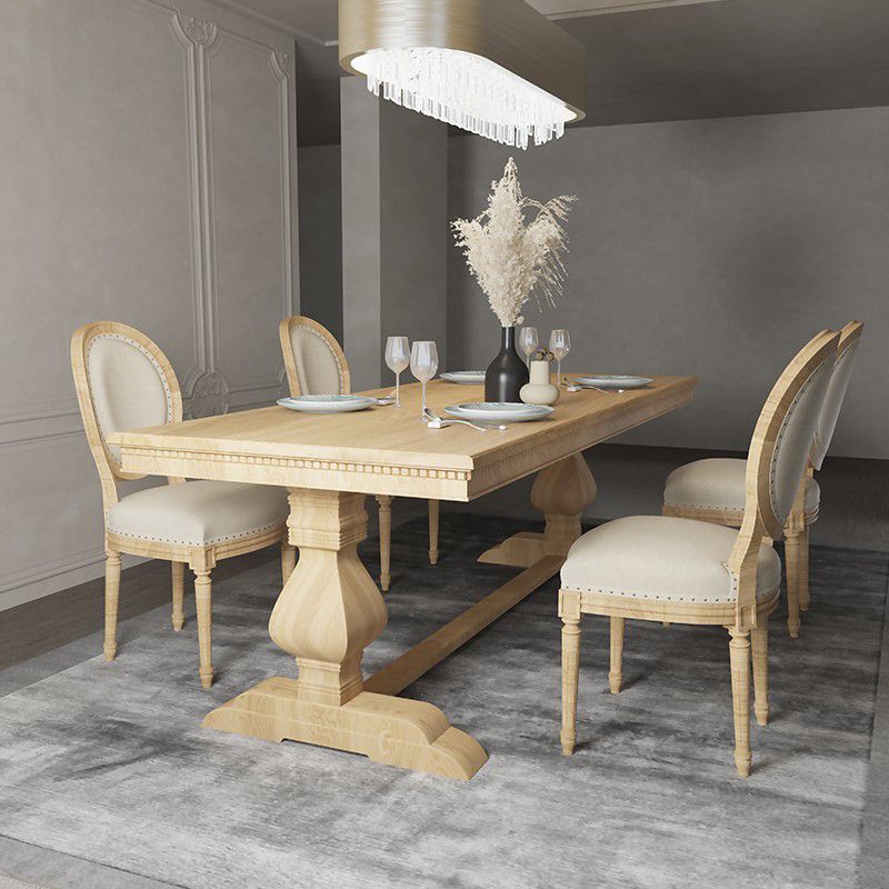 Mid-Century Modern Rectangle Table Solid Wood Dining Table with Trestle Base Clearhalo ' dining_table' 'Dining Tables & Seating' 'Dining Tables' 'furn' 'furn_dining_table' 'Furniture' 'furniture_dining_table' 'Kitchen & Dining Furniture' 'kitchen&dining_furn' 'kitchen' 'kitchen_dining_table' 1200x1200_2d3056d3-e9d3-47bc-b356-64772f9c01c3