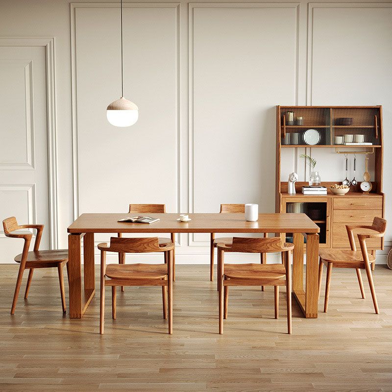 Pine Wood Contemporary Rectangular Table Wood Top Table with Sled Base Clearhalo 'Dining Tables & Seating' 'Dining Tables' 'dining_table' 'furn' 'furn_dining_table' 'Furniture' 'Kitchen & Dining Furniture' 1200x1200_2d311583-48fb-499a-8e16-9142a1ade0fd