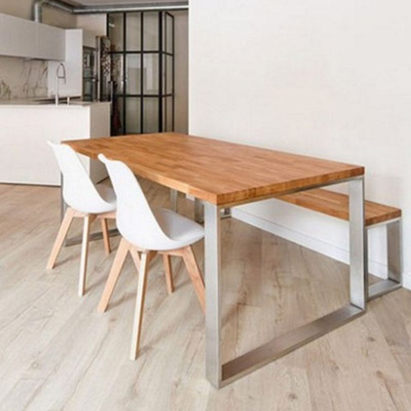 Rectangle Luxury Dining Table Fixed Table with Double Pedestal