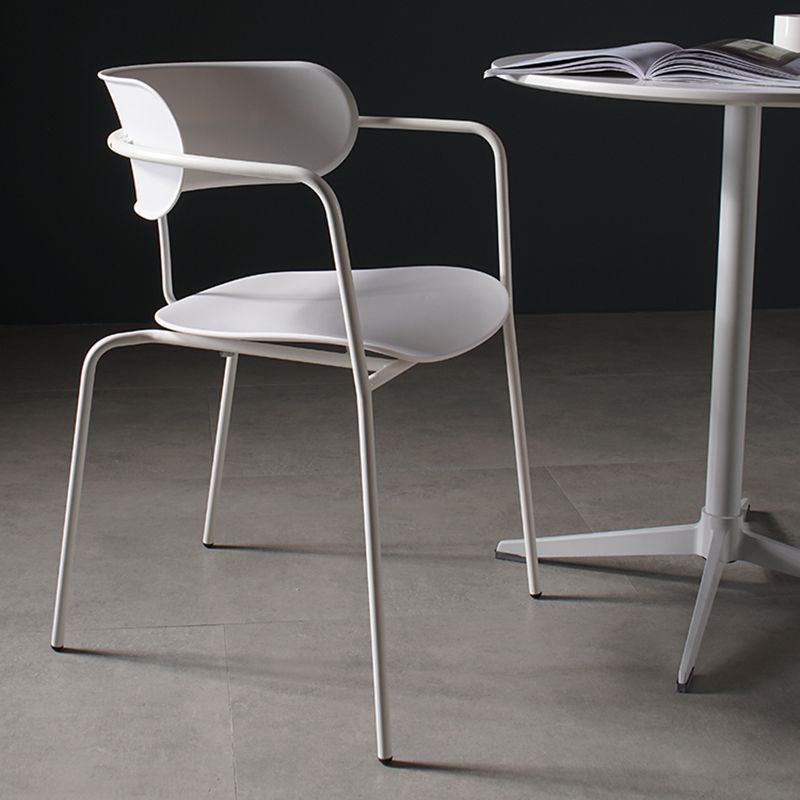 Contemporary Style Dining Chair Kitchen Open Back Arm Side Chair with Metal Legs Clearhalo ' kitchen&dining_furn' 'Dining Chairs' 'Dining Tables & Seating' 'dining_chair' 'furn' 'furn_dining_chair' 'Furniture' 'furniture_dining_chair' 'Kitchen & Dining Furniture' 'kitchen' 1200x1200_2d31d241-f5f0-4bf1-80ae-cd58897440df