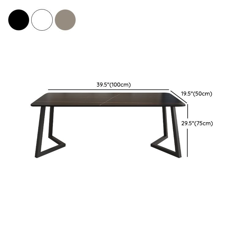 Modern Rectangle Stone Dining Table 1/2/5/7 Pieces Dining Set for Living Room Clearhalo 'Dining Room Sets' 'Dining Tables & Seating' 'dining_room_set' 'furn' 'furn_dining_room_set' 'Furniture' 'Kitchen & Dining Furniture' 1200x1200_2d33feaf-41db-4fb1-830b-762f1799d370