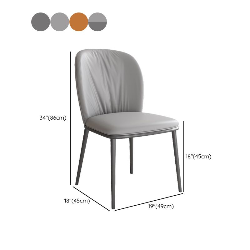 Moderne stijl faux lederen stoelarmloze metalen zijstoel voor thuisgebruik