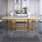 Glam Dining Stone Table Dining Rectangle Table with Metal Legs for Home Use Clearhalo 'Dining Tables & Seating' 'Dining Tables' 'dining_table' 'furn' 'furn_dining_table' 'Furniture' 'Kitchen & Dining Furniture' 1200x1200_2d369fa7-acda-40de-9029-ba8a001d9a2d