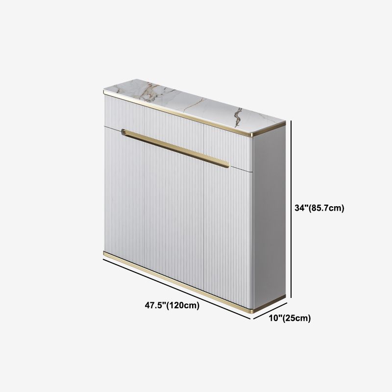 Serveur de restauration White Glam Stone et serveur buffet en bois d'ingénierie