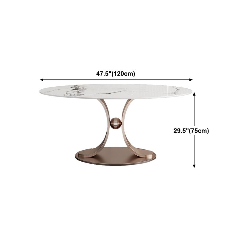 Mesa de comedor de pedestal de la base de rosas