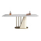 Minimalist 1/2/3/5/7 Pieces Furniture Stone Rectangle Dining Table Set in White