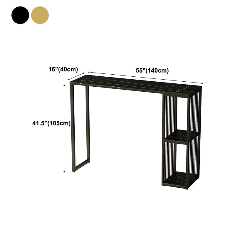 Glam Style Black Bar Table Faux Marble Top Rectangle Indoor Bistro Table Clearhalo 'Bar Furniture' 'Bar Tables' 'bar_tables' 'furn' 'furn_bar_tables' 'Furniture' 'furniture_bar_tables' 'Kitchen & Dining Furniture' 'kitchen&dining_furn' 'kitchen' 1200x1200_2d37e1ac-619a-4dad-b9f6-1400231f5d44