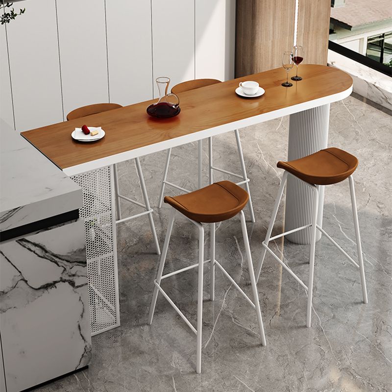 Solid Wood Bistro Table Pedestal Specialty Bar Dining Table with Shelves Clearhalo 'Bar Furniture' 'Bar Tables' 'bar_tables' 'furn' 'furn_bar_tables' 'Furniture' 'Kitchen & Dining Furniture' 1200x1200_2d38eb4b-cfb3-40c3-9608-e1c1af0e5b4d