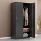 Metal Industrial Cabinet with Hinged Door Black Steel Storage Cabinet for Home Clearhalo 'Armoires & Wardrobes' 'armoires_wardrobes' 'Bedroom Furniture' 'furn' 'furn_armoires_wardrobes' 'Furniture' 1200x1200_2d3da64a-4f64-4a27-91bc-68fae90eaf3e