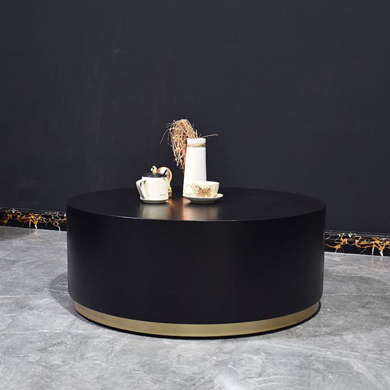 1 einzelner runder Couchtisch Drum Couchtisch in Schwarz/Dunkelgrau