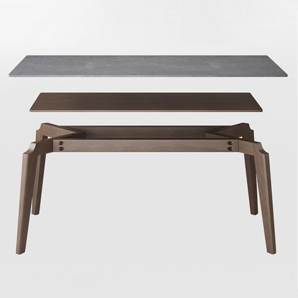 Modern 1/2/5/7 stuks meubels stenen rechthoekige eetkamerstoelen in grijs