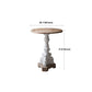 Mesa de cóctel envejecida de estilo francés, mesa de centro con pedestal de madera para el hogar