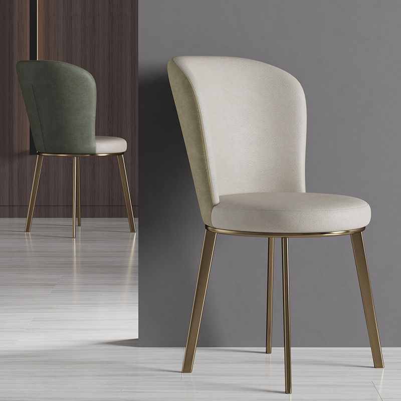 Glam Leather Dining Room Chair Armless Metal Dining Room Chairs for Home Use Clearhalo ' kitchen&dining_furn' 'Dining Chairs' 'Dining Tables & Seating' 'dining_chair' 'furn' 'furn_dining_chair' 'Furniture' 'furniture_dining_chair' 'Kitchen & Dining Furniture' 'kitchen' 1200x1200_2d414f62-e9f4-440a-92dd-ab644f33f2da