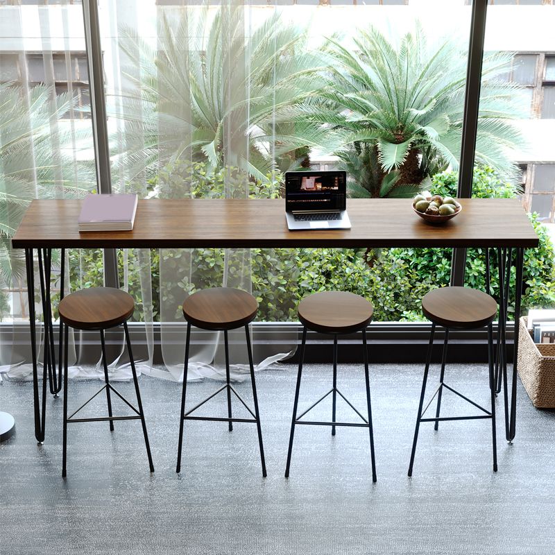 1/2/4/5 Pieces Industrial Rectangle Pub Table Set Wooden Counter Table with High Stools Clearhalo 'Bar Furniture' 'furn' 'furn_home_bar_bar_sets' 'Furniture' 'Home Bars & Bar Sets' 'home_bar_bar_sets' 'Kitchen & Dining Furniture' 1200x1200_2d422f3a-1777-45d2-8735-0074c32417f3