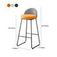 Metal Footrest Bar Stool Industrial Upholstered Armless Bar Chair