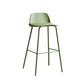 Plastic Stool Contemporary Low Back Bar Height Stool with Metal Legs