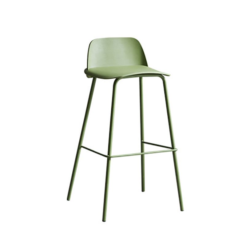 Plastic Stool Contemporary Low Back Bar Height Stool with Metal Legs