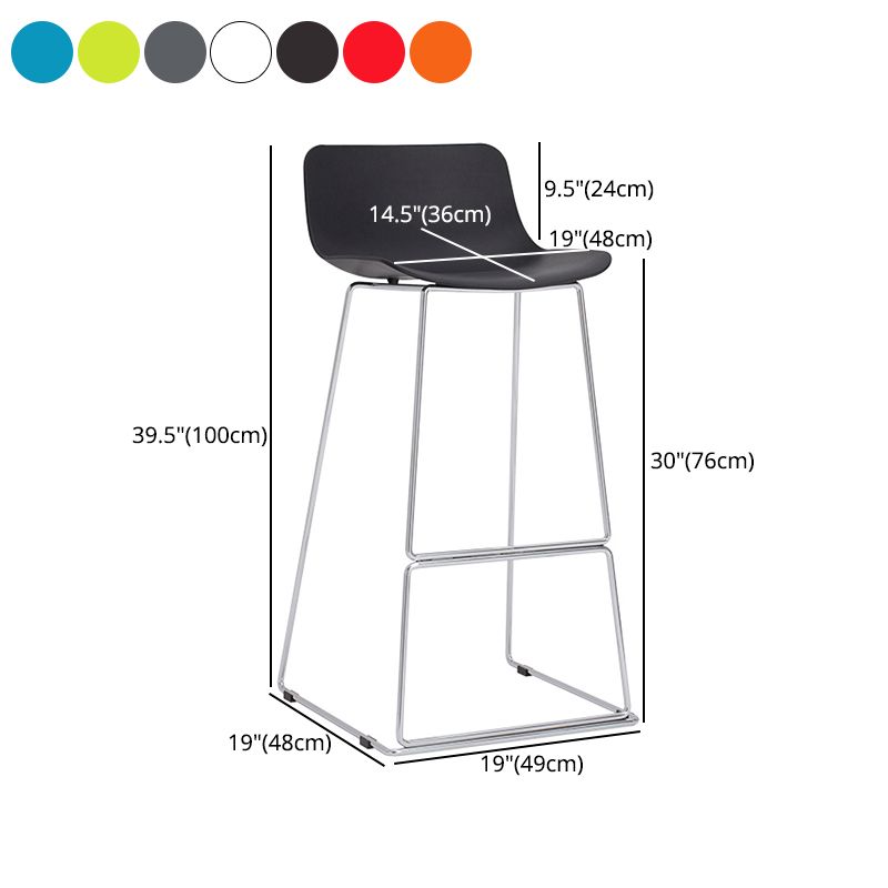 Contemporary Metal Bar Stool Indoor Bar Stool with Metal Legs and Low Back Clearhalo 'Bar Furniture' 'Bar Stools' 'bar_stools' 'furn' 'furn_bar_stools' 'furniture_bar_stools' 'Kitchen & Dining Furniture' 'kitchen&dining_furn' 'kitchen' 'kitchen_furn' Furniture' 1200x1200_2d481bbb-6857-4deb-8690-40d10b6fcc48
