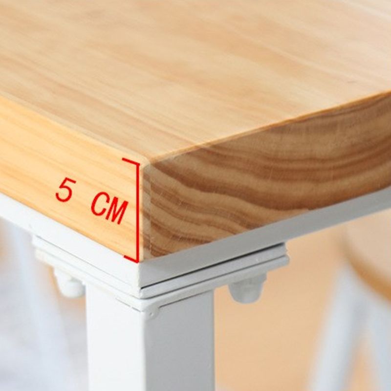 Rectangular Pine Wood Top Bar Table Luxurious Bar Table with Trestle Base in White Clearhalo 'Bar Furniture' 'Bar Tables' 'bar_tables' 'furn' 'furn_bar_tables' 'Furniture' 'Kitchen & Dining Furniture' 1200x1200_2d48ec9f-f953-4bcf-8edc-3609c333bd63