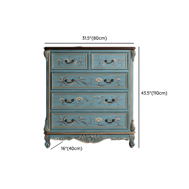 Casse di stoccaggio in legno in stile tradizionale con cassetti per la camera da letto