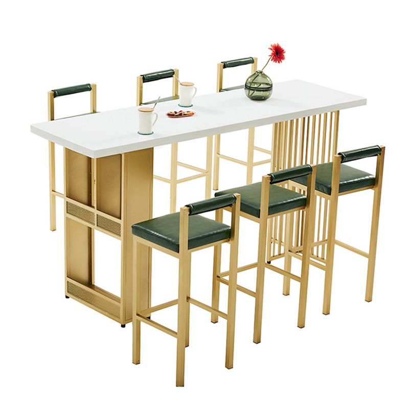 Houten balktafel traditionele luxe rechthoekige staaf aanrecht tafel met dubbele voetstuk