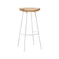 Industrial Wood Barstool Counter Stool voetsteun metalen meubels in matte afwerking