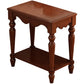 French Country Rectangular Wood Side Table Four-Leg End Table with Shelf