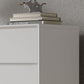 Rangement moderne coffre en bois blanc / gris rangement commode avec tiroirs