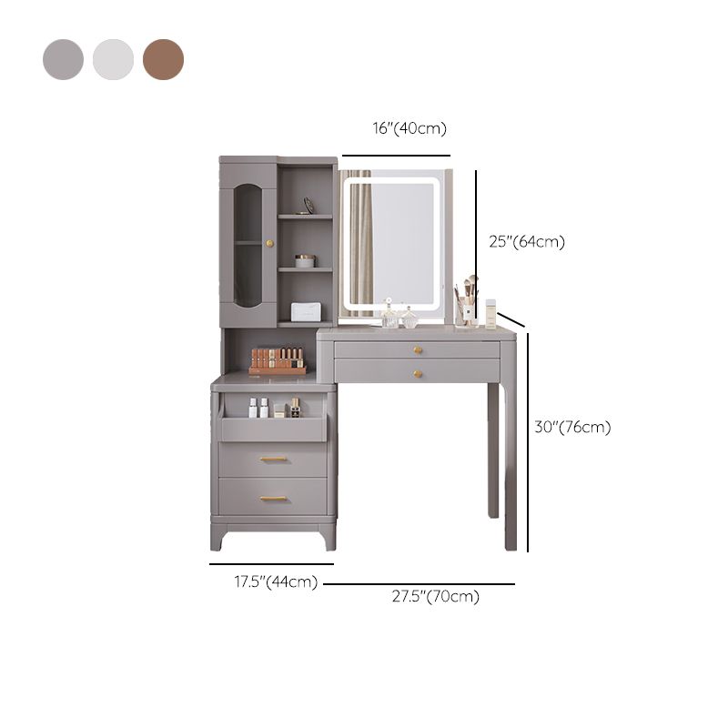 Tocador de madera Magno de tocador Taburada de tocador con escritorio de tocador de espejo