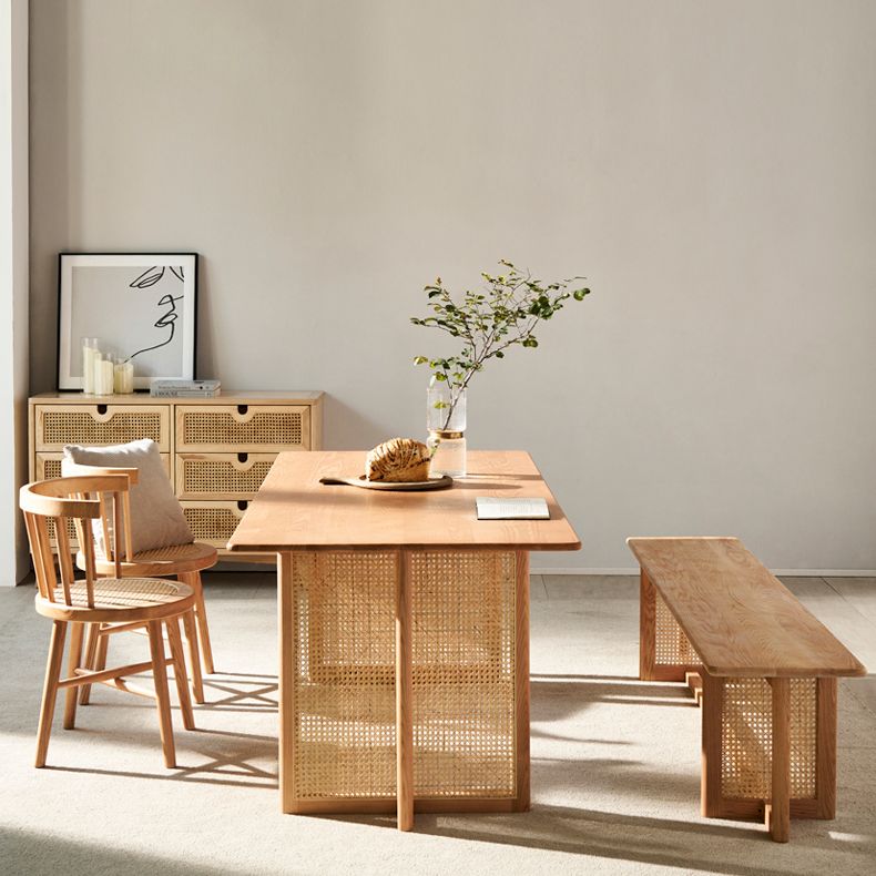Rectangle Wood Dining Table Modern White Oak Table in Walnut with Double Pedestal Clearhalo ' dining_table' 'Dining Tables & Seating' 'Dining Tables' 'furn' 'furn_dining_table' 'Furniture' 'furniture_dining_table' 'Kitchen & Dining Furniture' 'kitchen&dining_furn' 'kitchen' 'kitchen_dining_table' 1200x1200_2d4db1cd-0160-4ae6-b95b-d5c22f73d5f6
