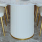 Sintered Stone Dining Table Traditional Luxury White Table for Kitchen