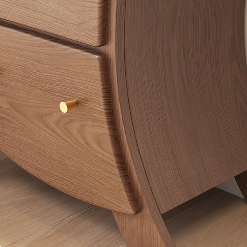 Commode en bois de poitrine de lingerie verticale moderne avec 5 tiroirs pour le salon