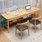 Solid Wood Rectangle Office Desk Modern 29.53" Tall Writing Desk with 3 Drawers